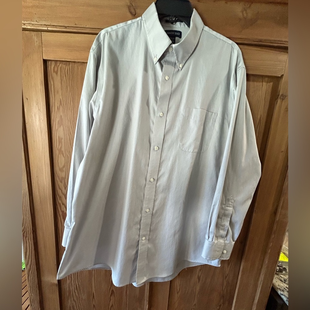 Lands End Gray Wrinkle Free Long Sleeve Shirt, ANY 2 MEN’S SHIRTS $15